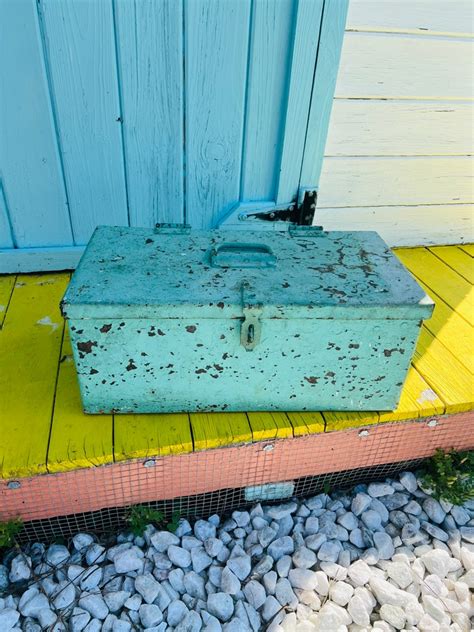 old metal tool box for wedding cards|Wedding Industrial Card Box .